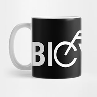 Minimalist Bicycle Typography Design Mug